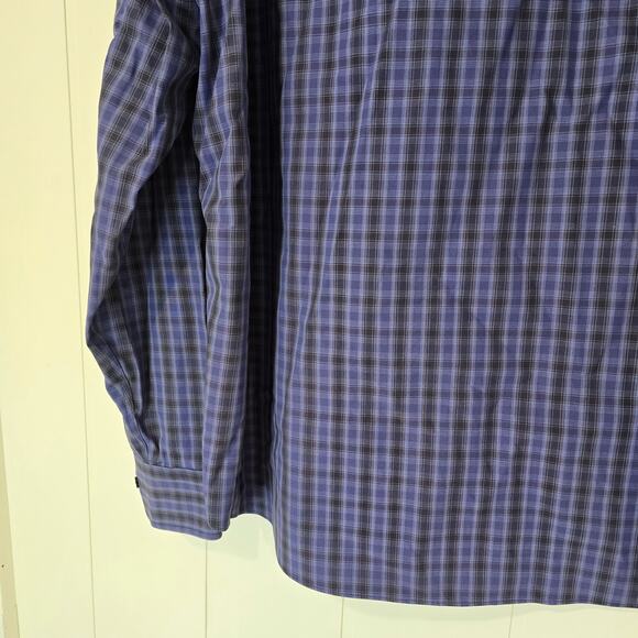 UNTUCKit Shirt Mens 3XL Purple Plaid Check Wrinkle Free Button Up Long Sleeve - Picture 5 of 7